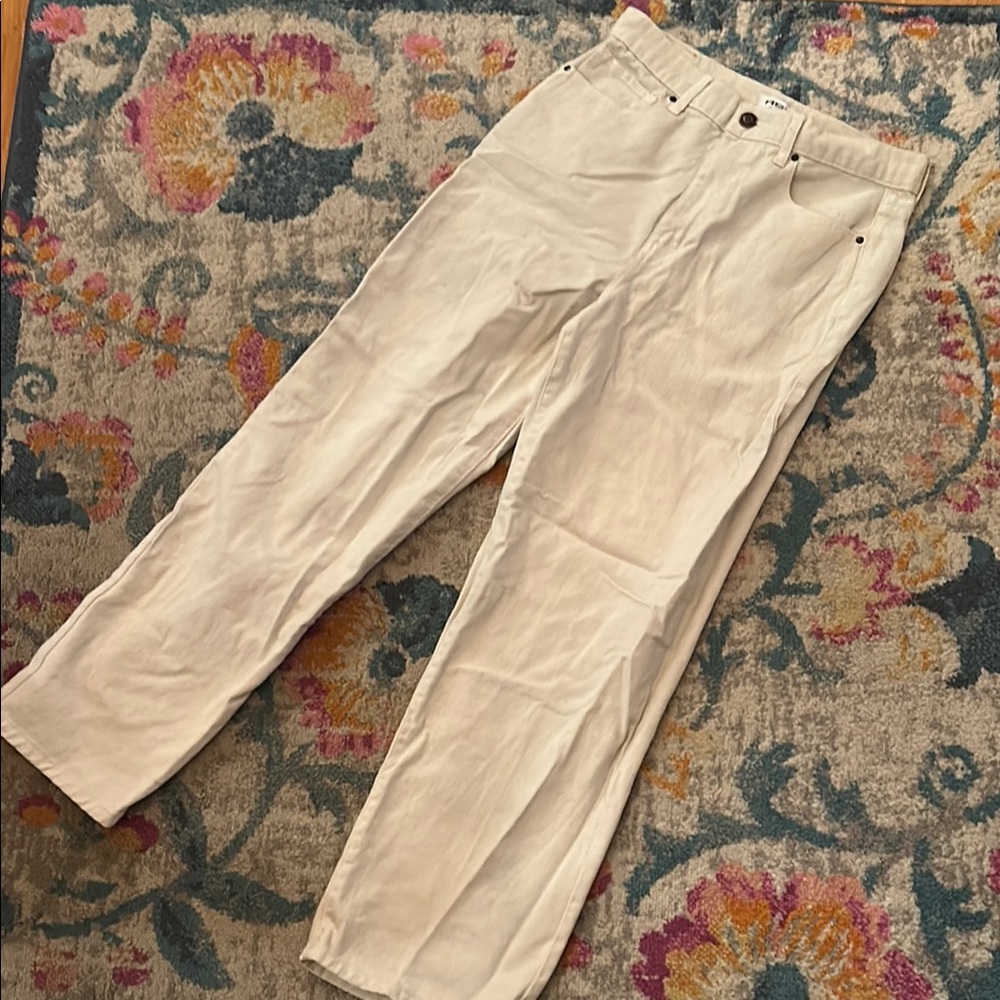 RSQ Women's Cream Baggy Jeans